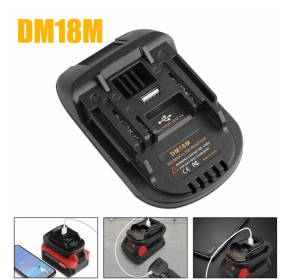 USB Battery Adapter Converter For 20V  Milwaukee M18 Convert To 18V (Option: Black)