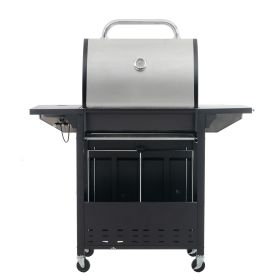 Propane Grill 4 Burner Barbecue Grill Stainless Steel Gas Grill with Side Burner, 46,500 BTU Outdoor Cooking, Patio, Garden Barbecue Grill (Color: AS PIC)
